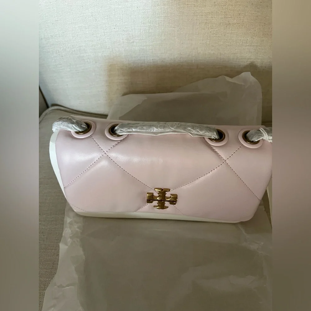 NWT- New Tory Burch Kira Diamond Quilt Small Convertible Shoulder Bag- Rose Salt - Picture 13 of 13